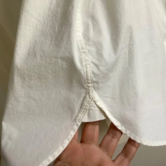 Rag & Bone Landen Poplin Band Collar Long Sleeve Button Down Shirt Ivory SZ M - Picture 10 of 16